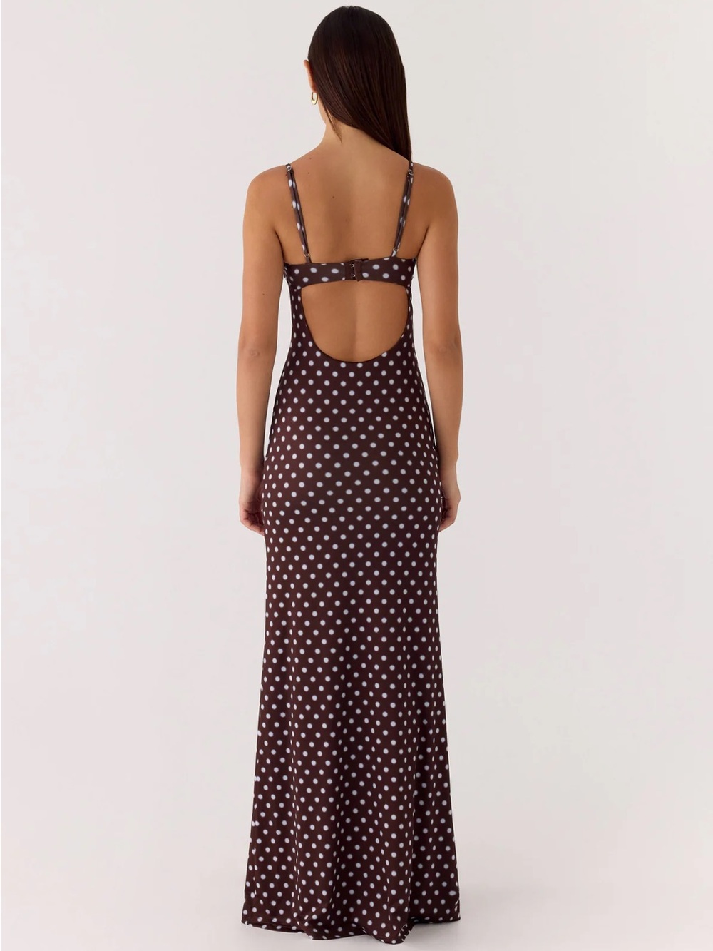 Vamonos Maxi Dress - Chocolate Blue Dot - Picture 3 of 6